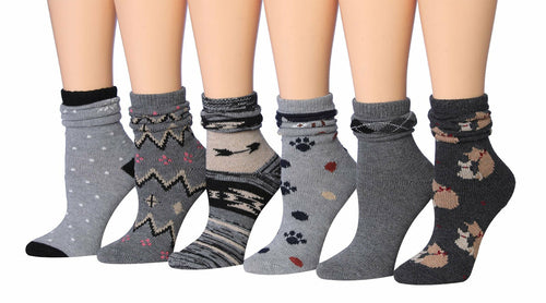 Women's Premium Ragg Cotton Winter Warm Boot Socks - Crew Length
