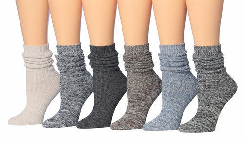 Women's Premium Ragg Cotton Winter Warm Boot Socks - Crew Length