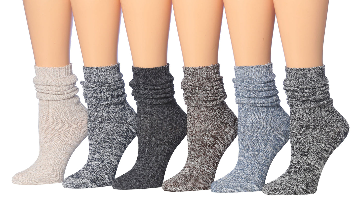 Women's Premium Ragg Cotton Winter Warm Boot Socks - Crew Length