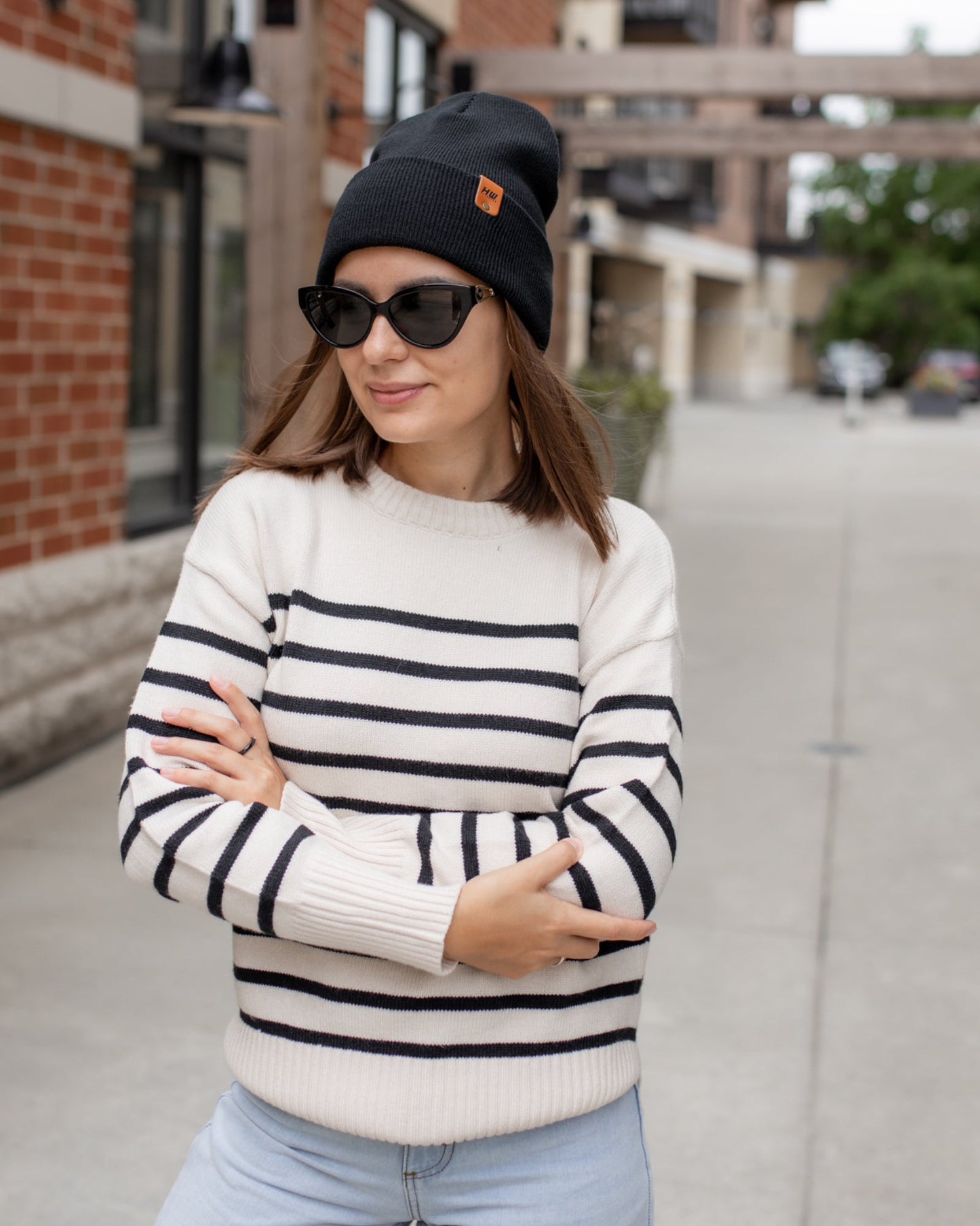 Unisex HAAKWEAR Dune Beige Knit Cuffed Beanie