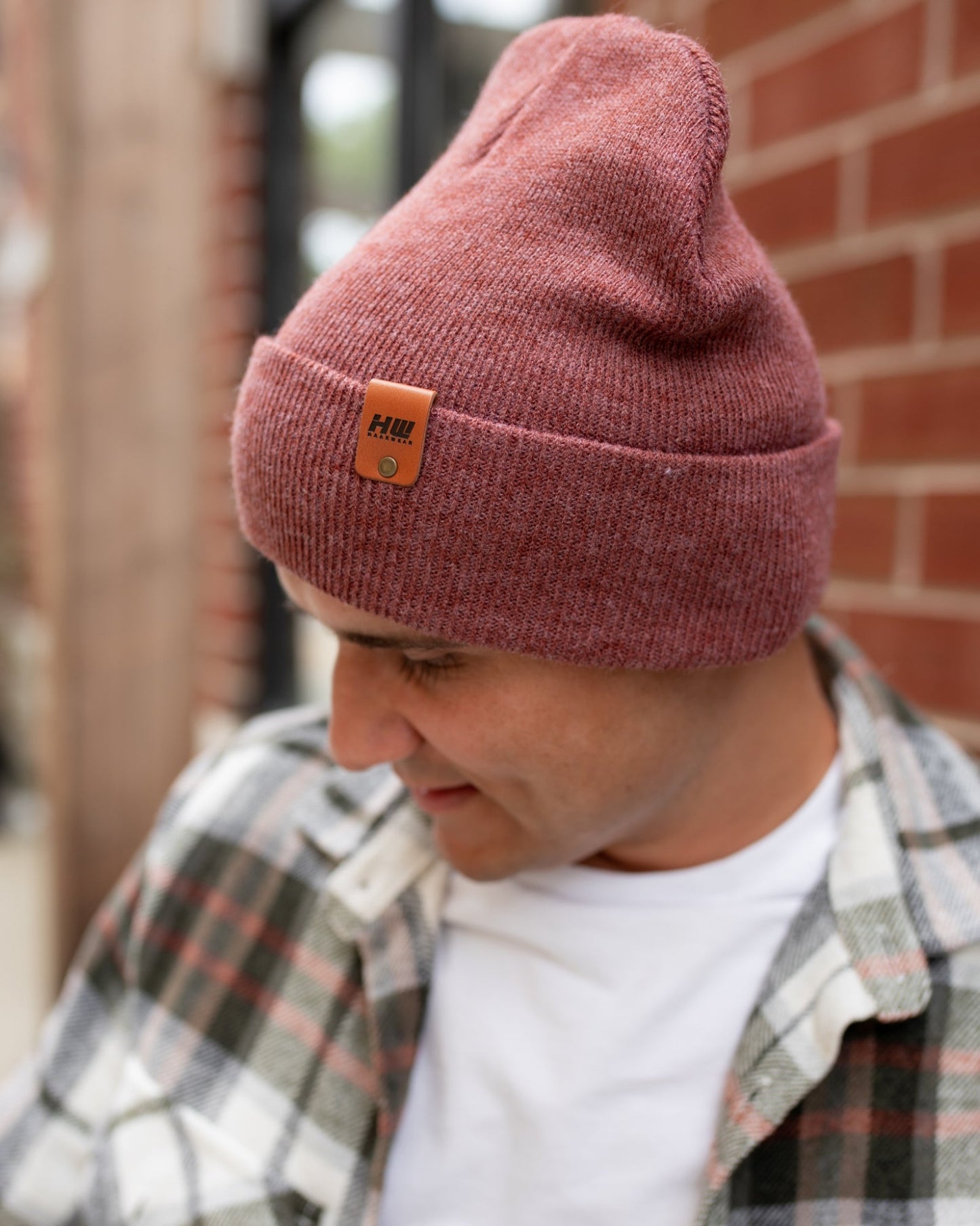 Unisex HAAKWEAR Knit Cuffed Beanie - Rusty Burgundy