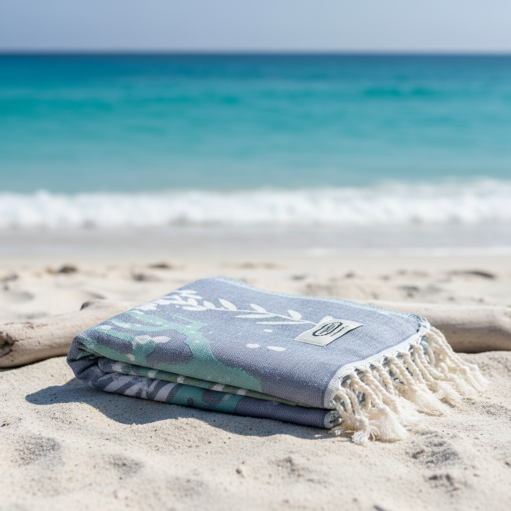 Exclusive Deep Bubbles Peshtemal Towel - 100% Oeko-Tex Cotton, Beach, Travel & Spa
