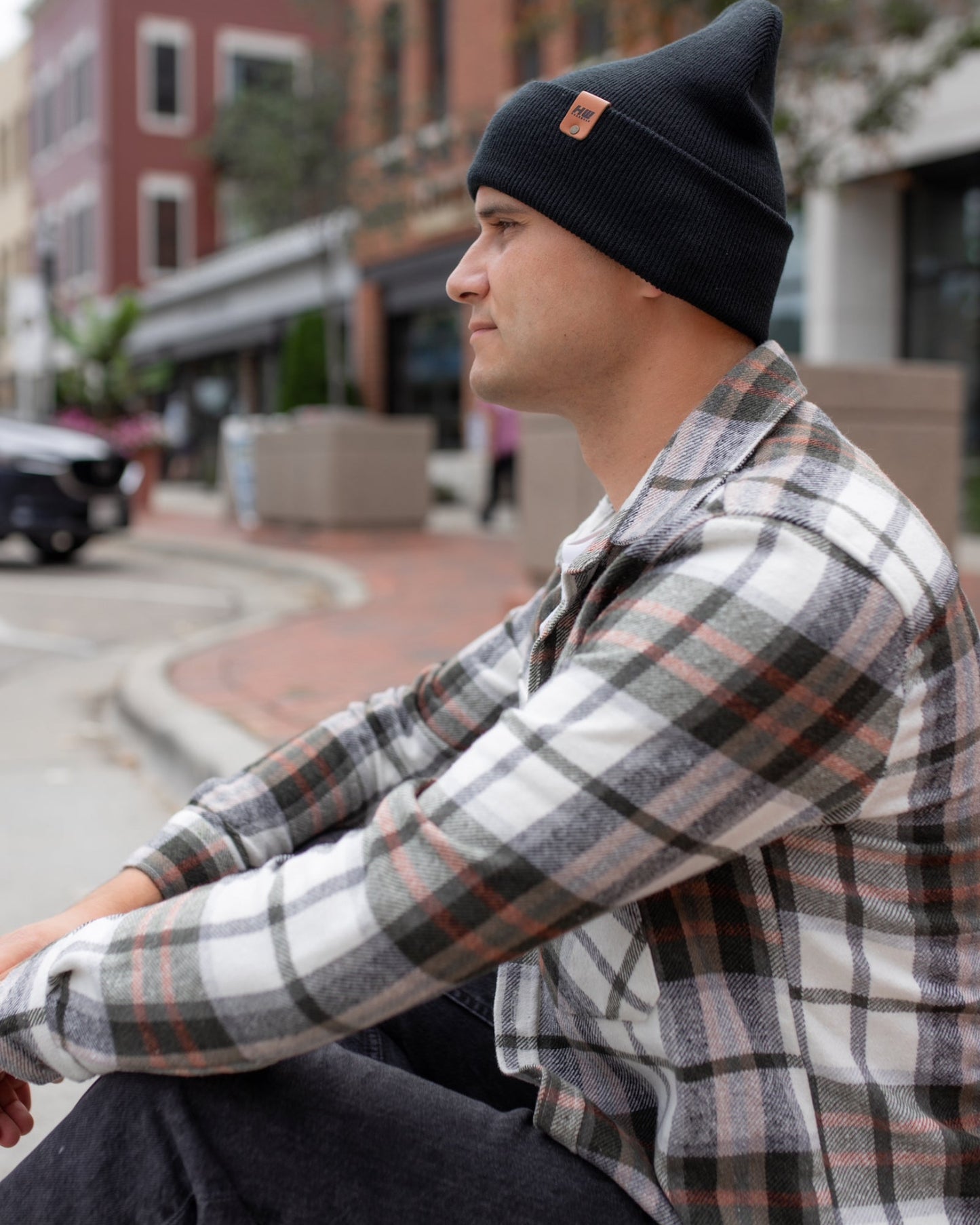 Unisex HAAKWEAR Dune Beige Knit Cuffed Beanie