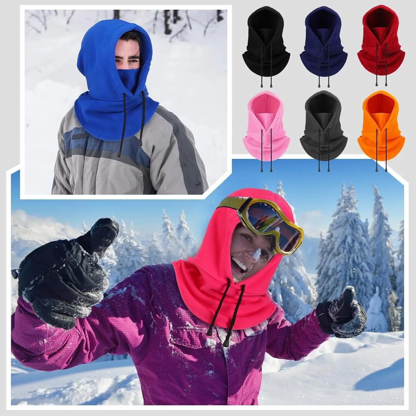 Unisex Windproof Plush Balaclava - Winter Hood Mask for Cycling & Outdoor Sports