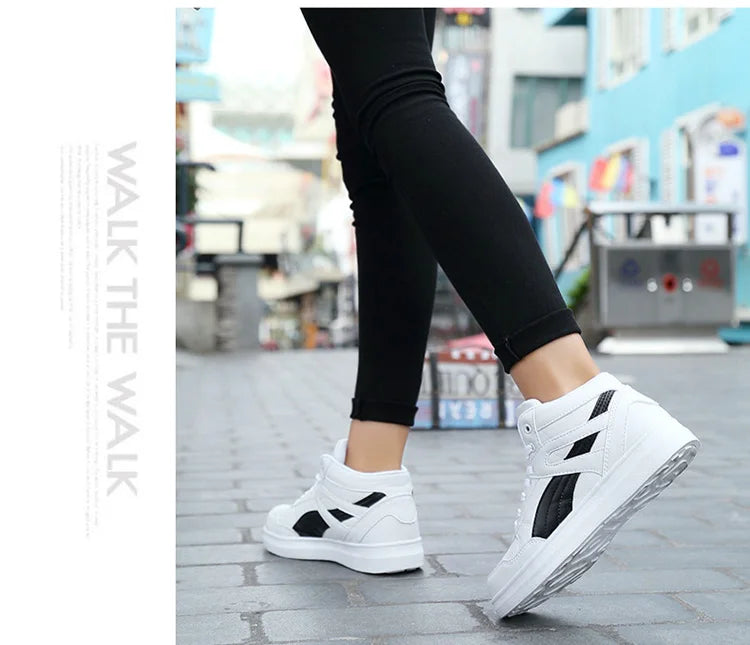 Men's High-Top Lace-Up Sneakers – Breathable Air Mesh Casual Skateboarding Shoes with EVA Insole