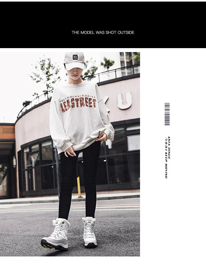 Women's Waterproof Winter Snow Boots - Warm Plush Lined Ankle Boots with Non-Slip Rubber Sole