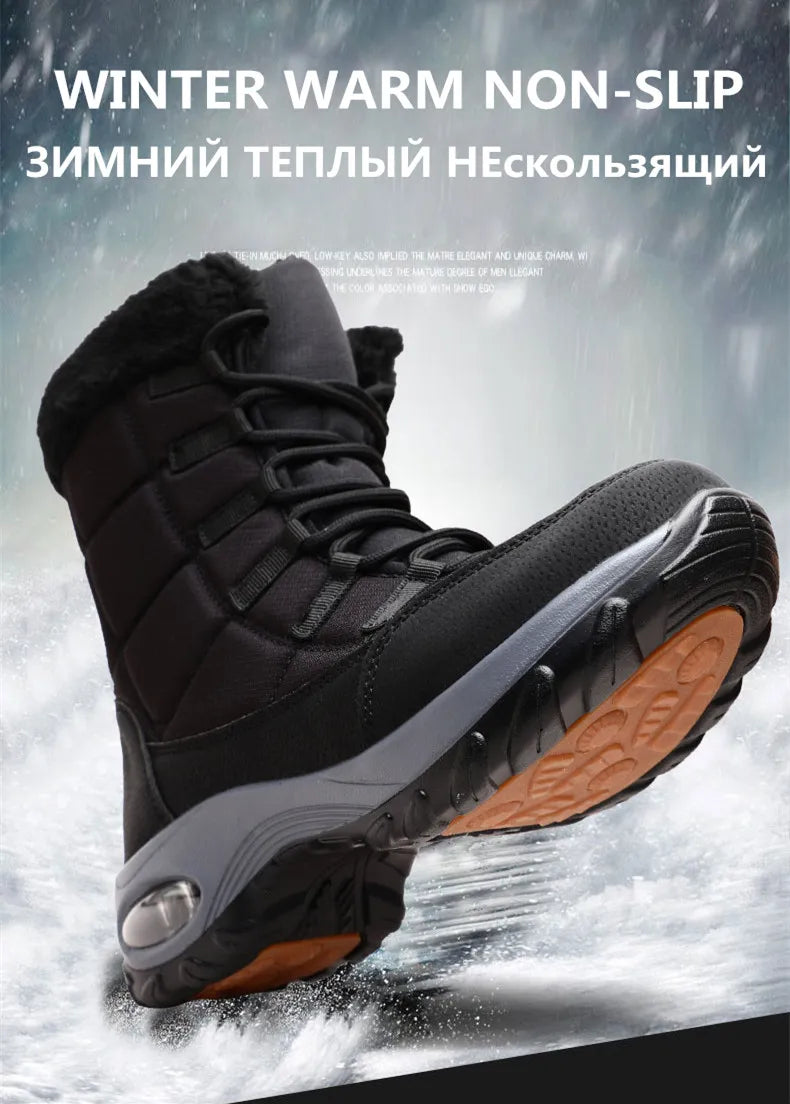 Women's Handcrafted Waterproof Snow Boots - Plush-Lined Winter Hiking Boots