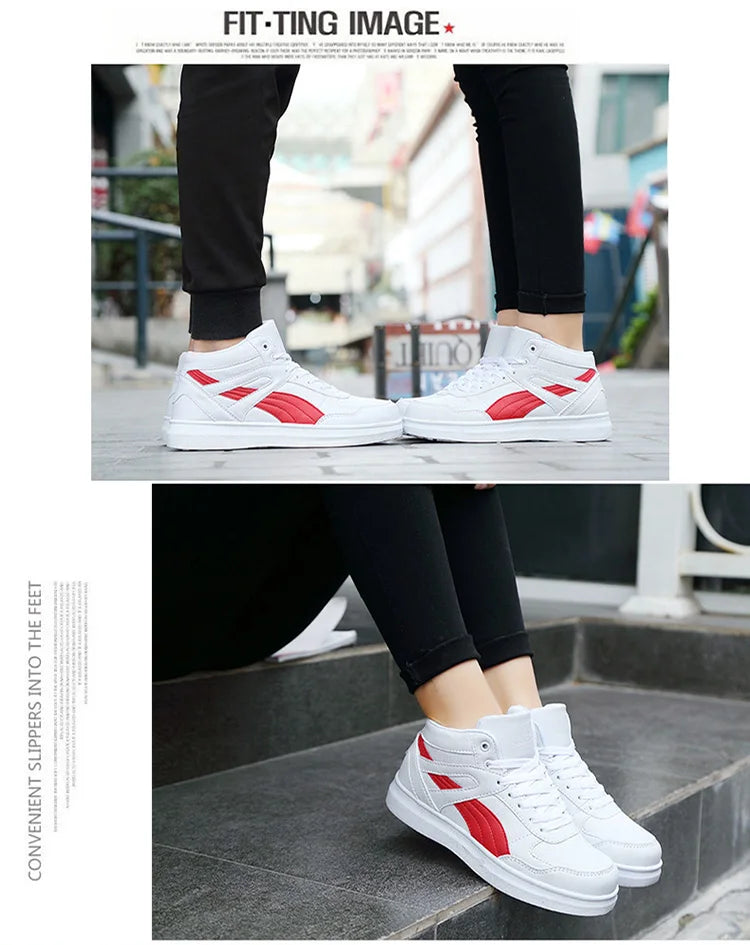Men's High-Top Lace-Up Sneakers – Breathable Air Mesh Casual Skateboarding Shoes with EVA Insole