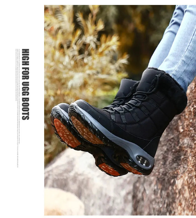 Women's Handcrafted Waterproof Snow Boots - Plush-Lined Winter Hiking Boots
