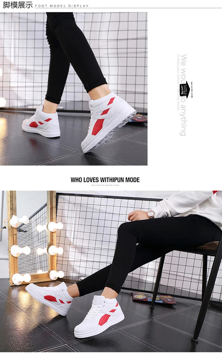 Men's High-Top Lace-Up Sneakers – Breathable Air Mesh Casual Skateboarding Shoes with EVA Insole