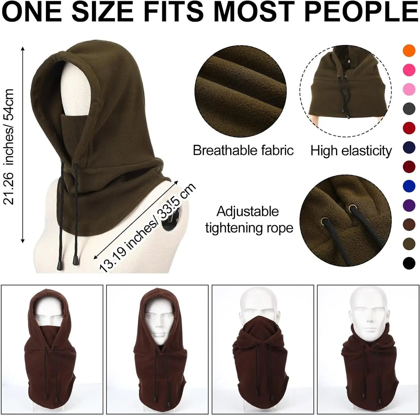 Unisex Windproof Plush Balaclava - Winter Hood Mask for Cycling & Outdoor Sports