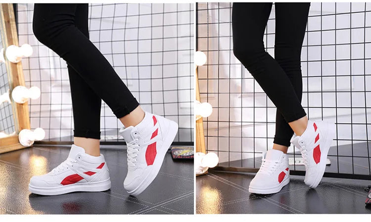 Men's High-Top Lace-Up Sneakers – Breathable Air Mesh Casual Skateboarding Shoes with EVA Insole