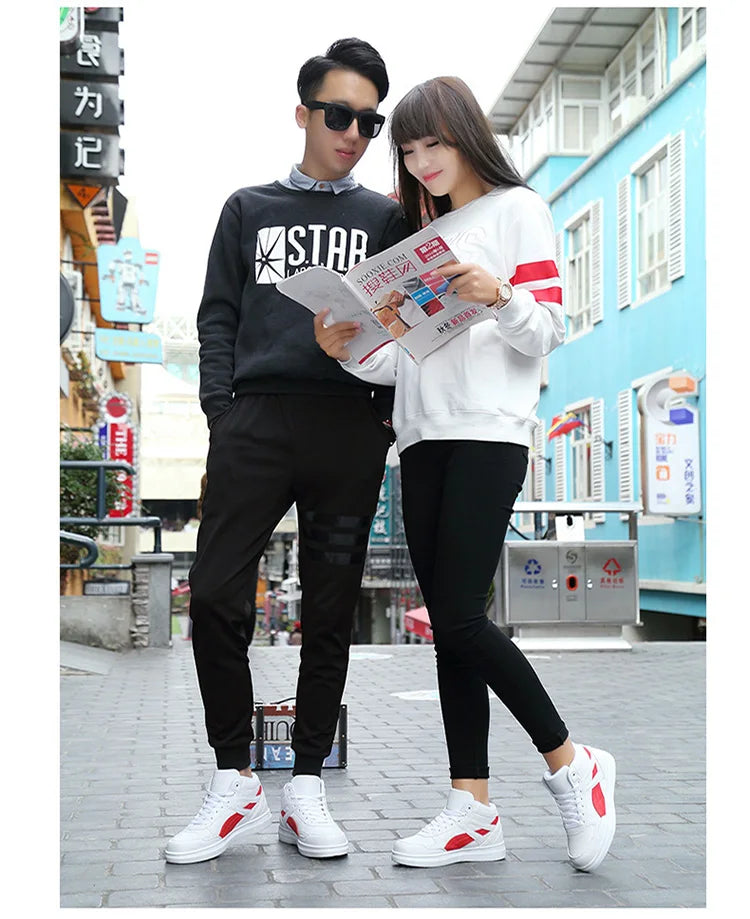 Men's High-Top Lace-Up Sneakers – Breathable Air Mesh Casual Skateboarding Shoes with EVA Insole
