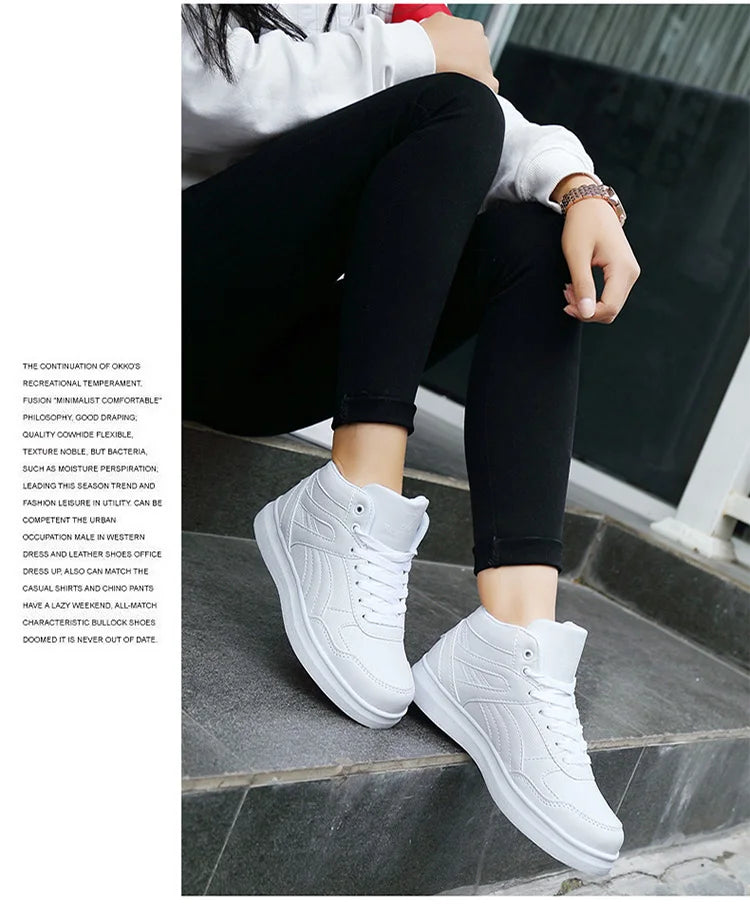 Men's High-Top Lace-Up Sneakers – Breathable Air Mesh Casual Skateboarding Shoes with EVA Insole