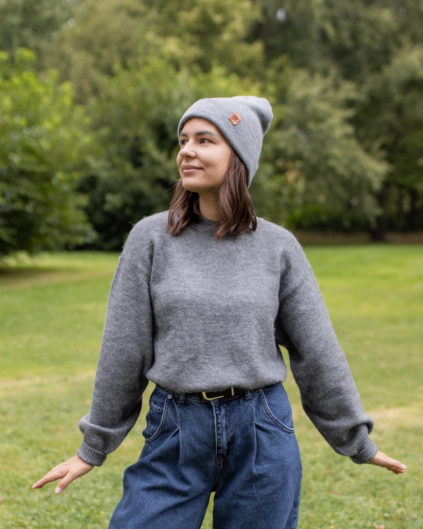 HAAKWEAR Koala Gray Knit Cuffed Beanie
