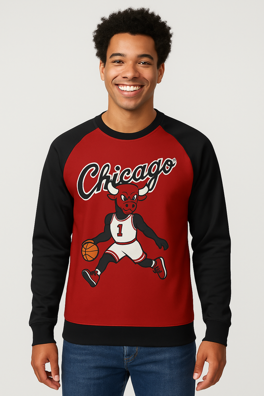 Men's Chicago MJH Raglan Sweatshirt - Cozy Cotton Blend