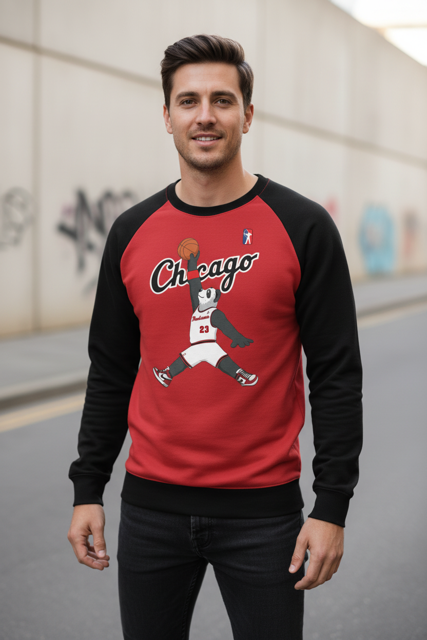 Men's Chicago MJH Raglan Sweatshirt - Cozy Cotton Blend