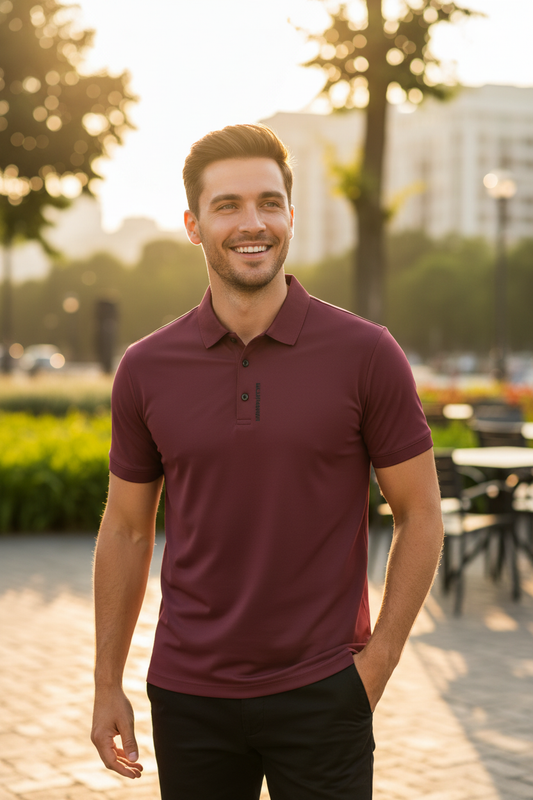 ASJP Men's Short Sleeve Polo Shirt – Anti-Wrinkle Casual Business Top, Khaki Black Navy Blue