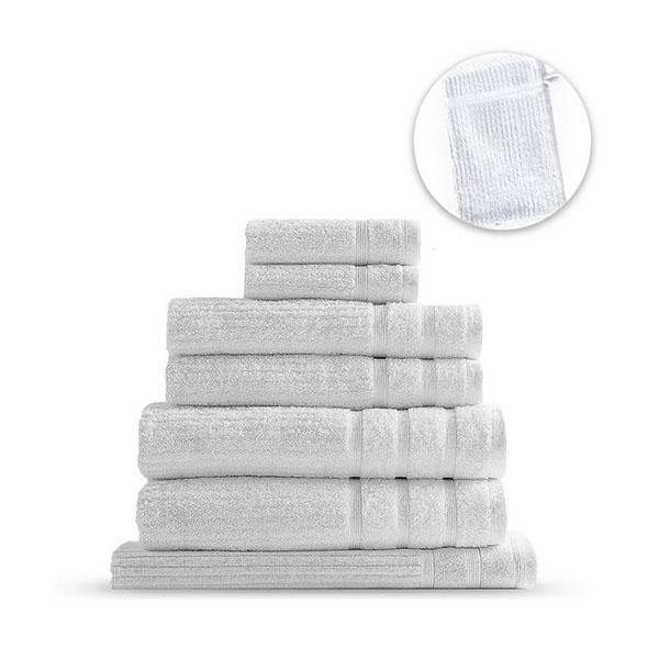 Egyptian Cotton Bath Towel Set (8-Piece) - Royal Comfort Eden, 100% Pure Cotton, Ultra Soft & Absorbent