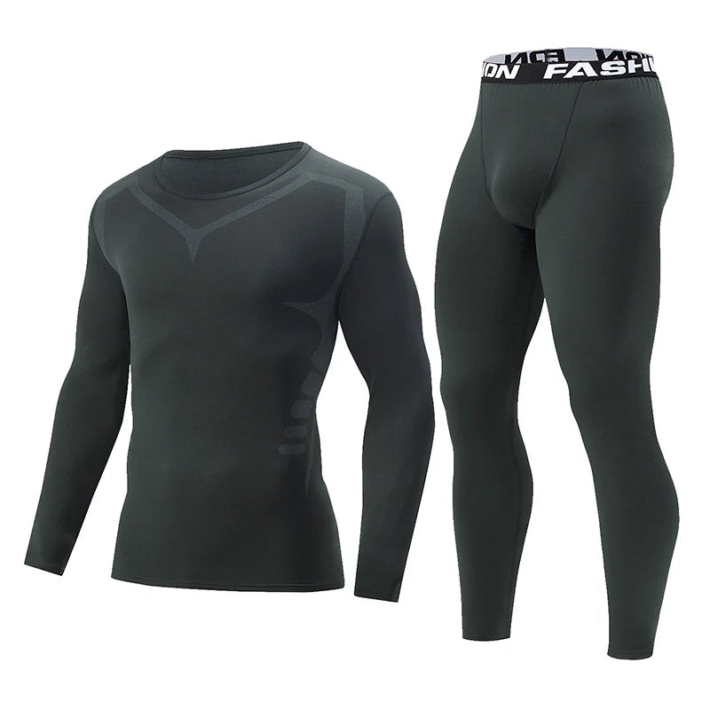 Men's Athletic Thermal Set - 2 Pc Stretch Winter Underwear