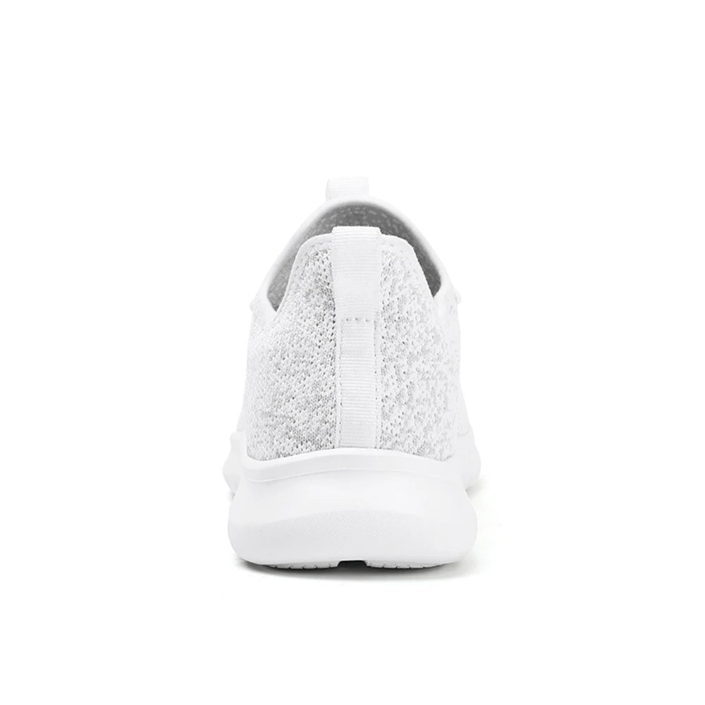 Men's WQT Flyknit Elastic Slip-On Sneakers – Lightweight Breathable Mesh Running Style Shoes with EVA Sole