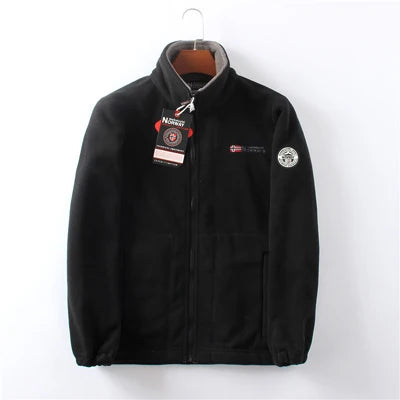 Men's DIMUSI Polartec Fleece Windbreaker Jacket - Experience Ultimate Warmth for Winter Adventures.