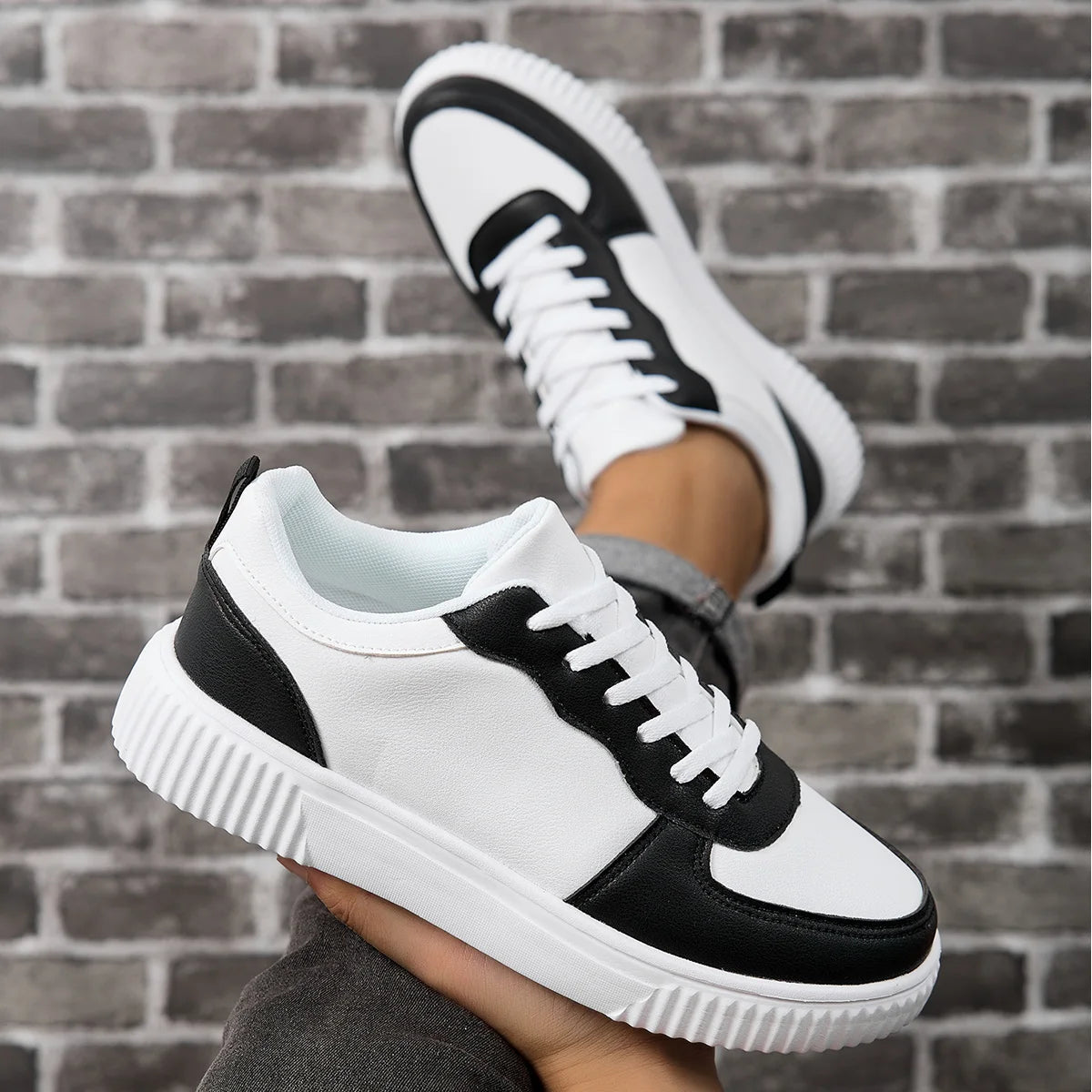 Women's Breathable Walking Shoes | Lightweight Casual Flat Shoes | Lace-Up | True to Size