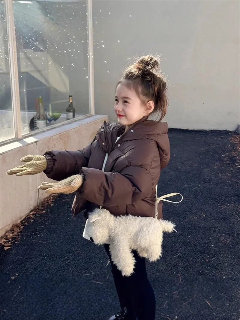 Unisex Kids Hooded Down Puffer Jacket - Warm Winter Coat for Boys & Girls (3-12 Years)