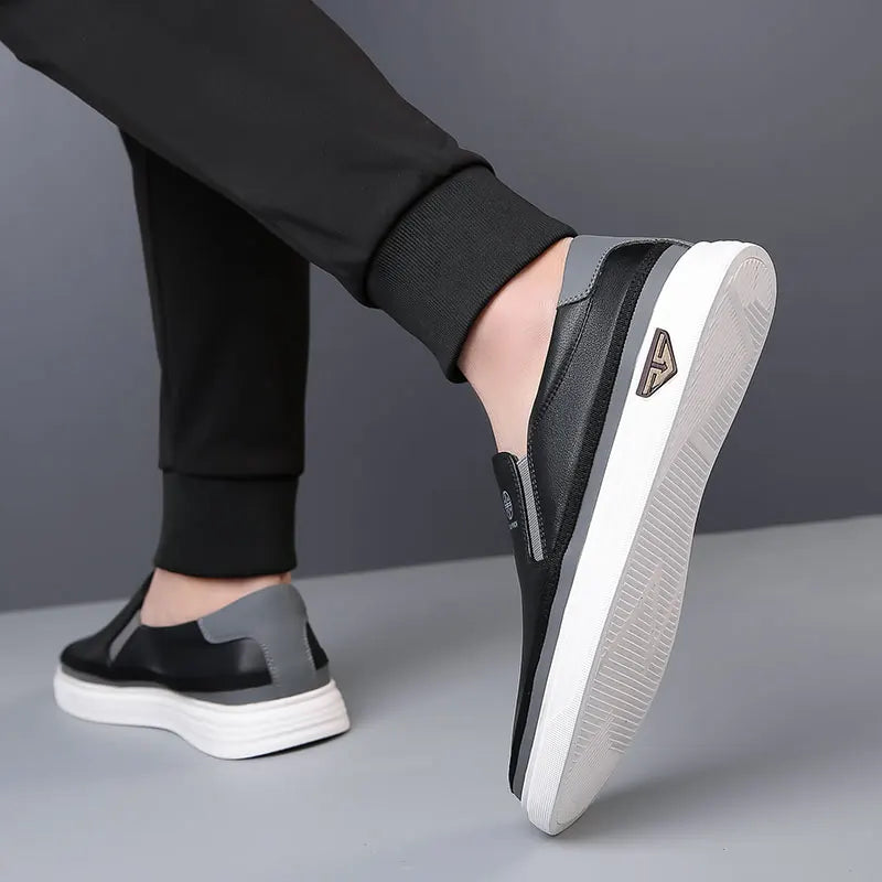 Men's Premium Slip-On Leather Loafers – Lightweight, Breathable & Comfortable for Work or Weekend