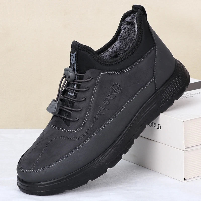 Men's 2025 NoEnName Winter Lace-Up Snow Boots - Warm & Waterproof"