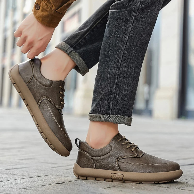 MIXIDELAI Men's Casual Platform Oxford Sneakers | Breathable Lace-Up Comfort Shoes | Spring Autumn