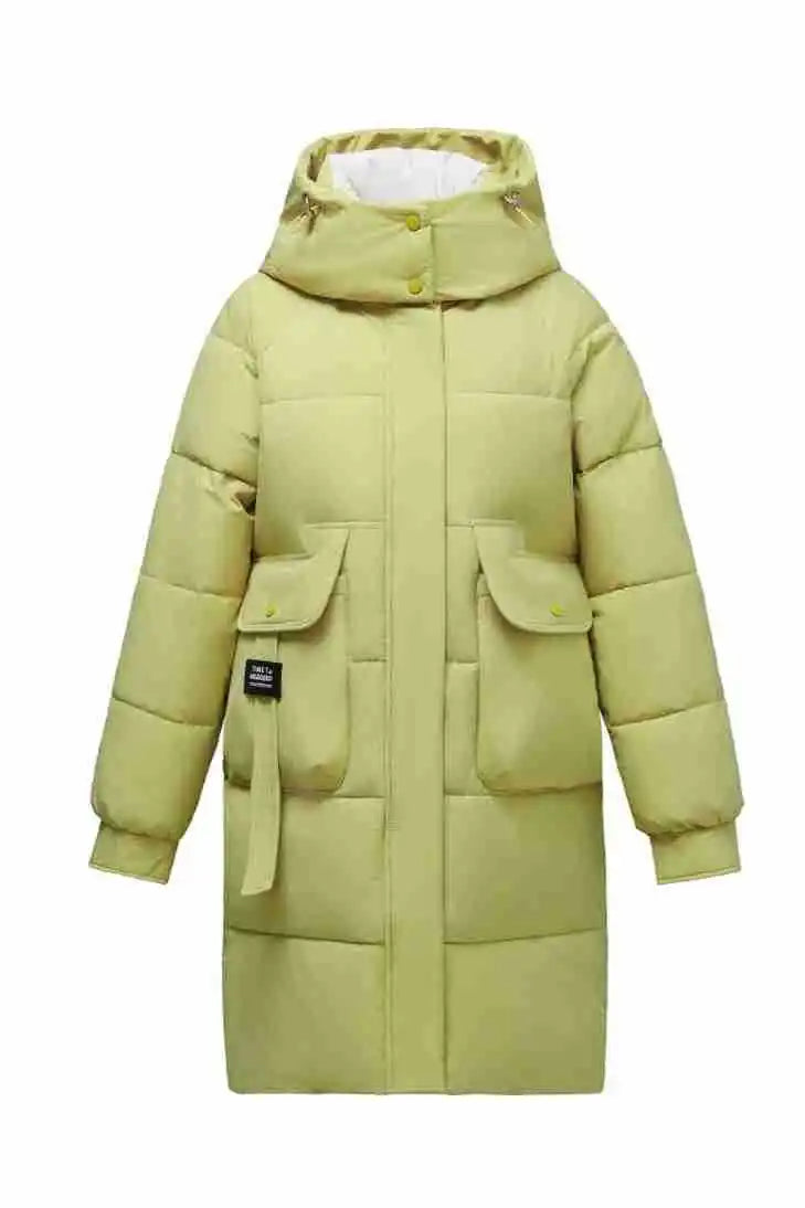 Women's 2024 Hooded Cotton Padded Parka Jacket-Long & Stylish
