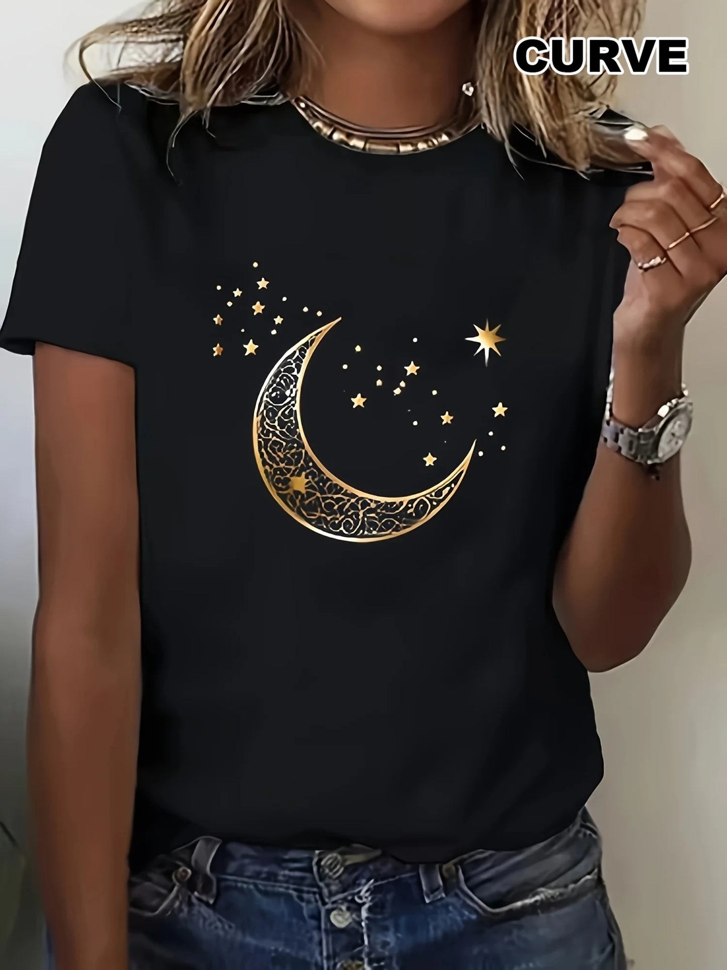 Women's Plus Size Funny Graphic T-Shirt | Bold Letter Print Casual Loose Fit Tee – Cute Gift for Women.