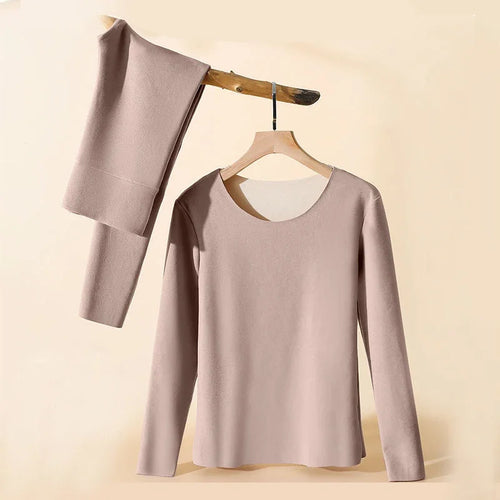 Women Thermal Underwear Winter Long Sleeve Bottoming Top Seamless