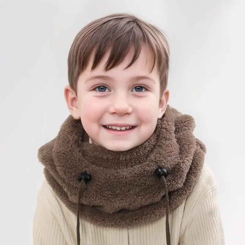 Girls Plush Balaclava Hat Scarf - Windproof Warm Ear Protection Neck Cover