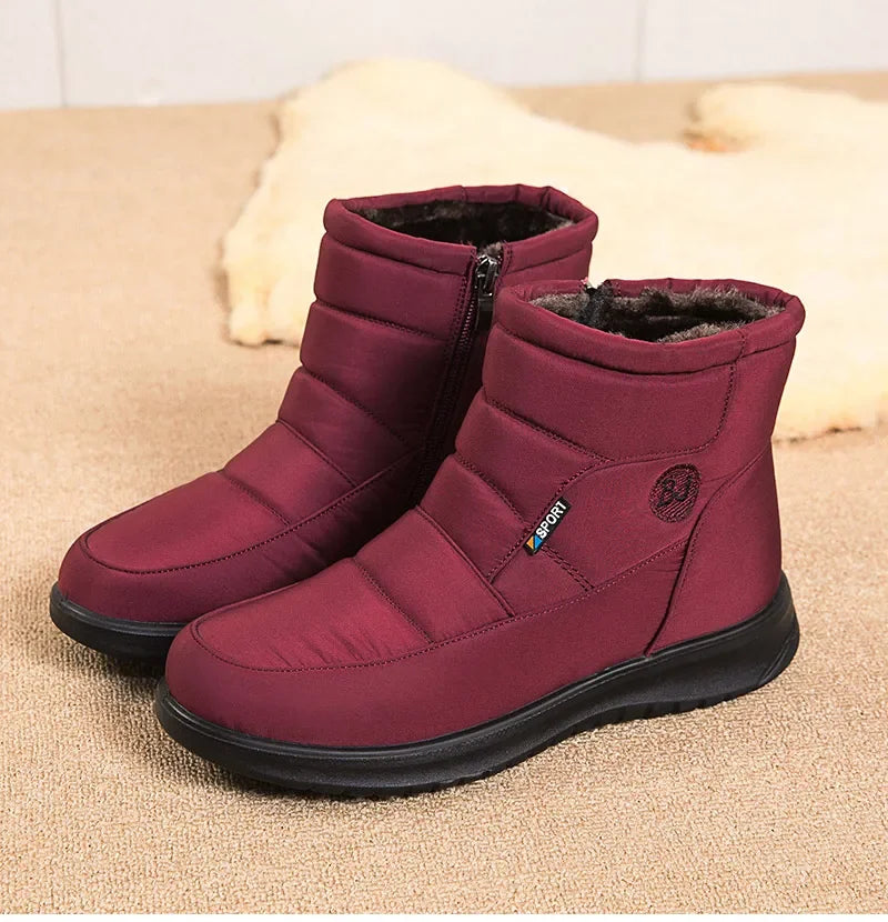 Women's 2024 Waterproof Ankle Snow Boots with Fur