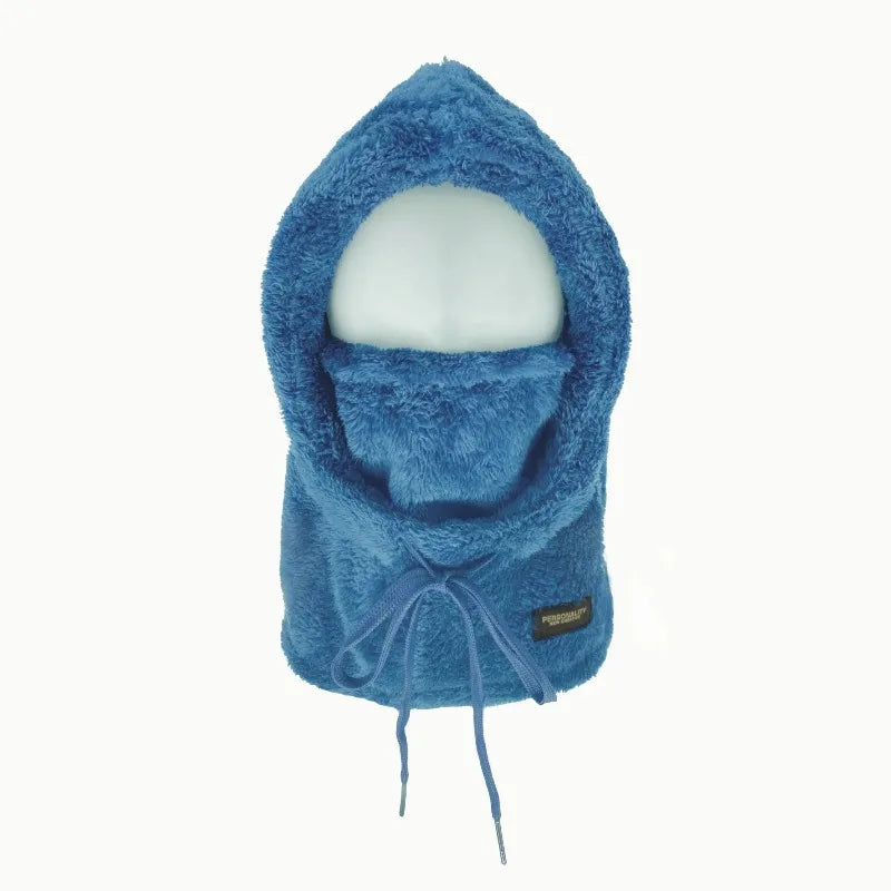 Unisex Sherpa Fleece Balaclava - Adjustable Windproof Winter Hood Face Cover | Polyester & Elastane Ski Mask