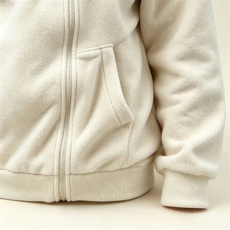 Women’s Maternity Zip-Up Fleece Hoodie with Kangaroo Pouch