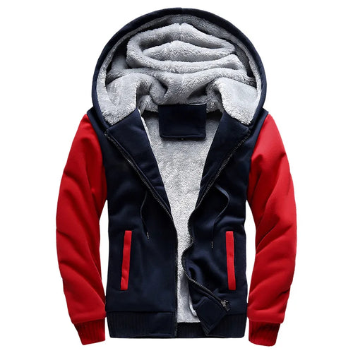 Men's Winter Polyester Set - Warm Hooded Jacket Pants
