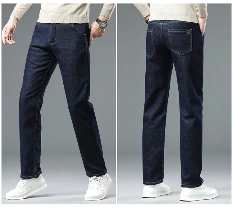 Men's 2023 Winter Fleece Jeans: Warm, Stylish & Versatile.
