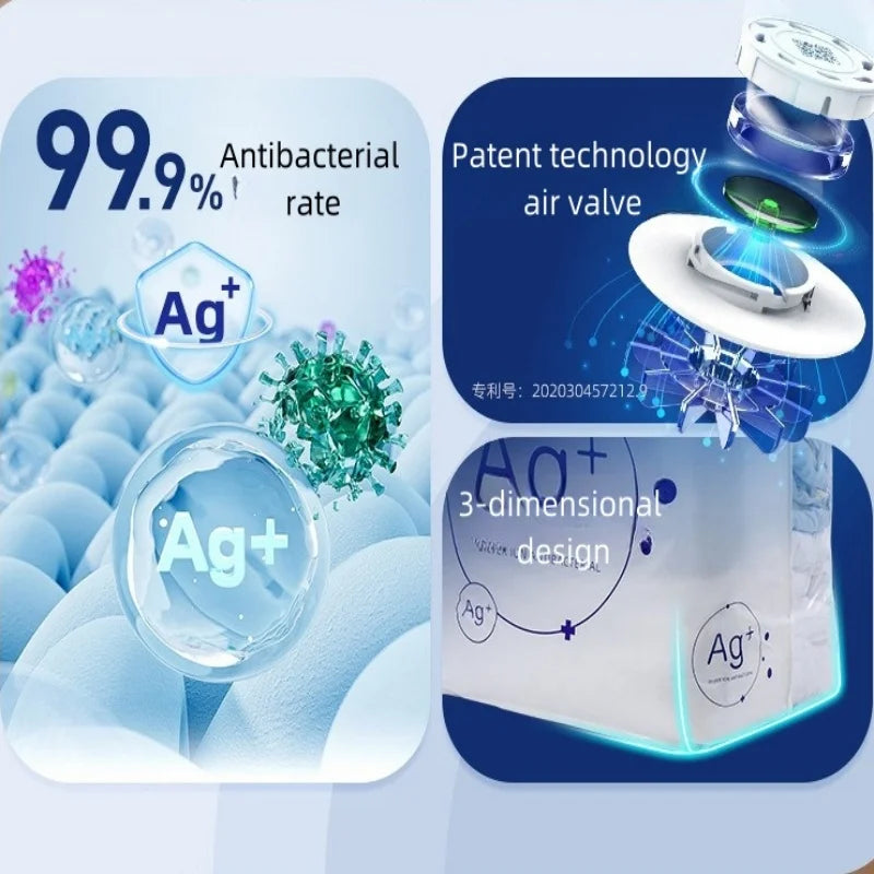 TAILI Antibacterial Vacuum Storage Bags – No-Pump Compression Bags with Ag+ Silver Ion for Clothes & Blankets | Travel & Home Organizer