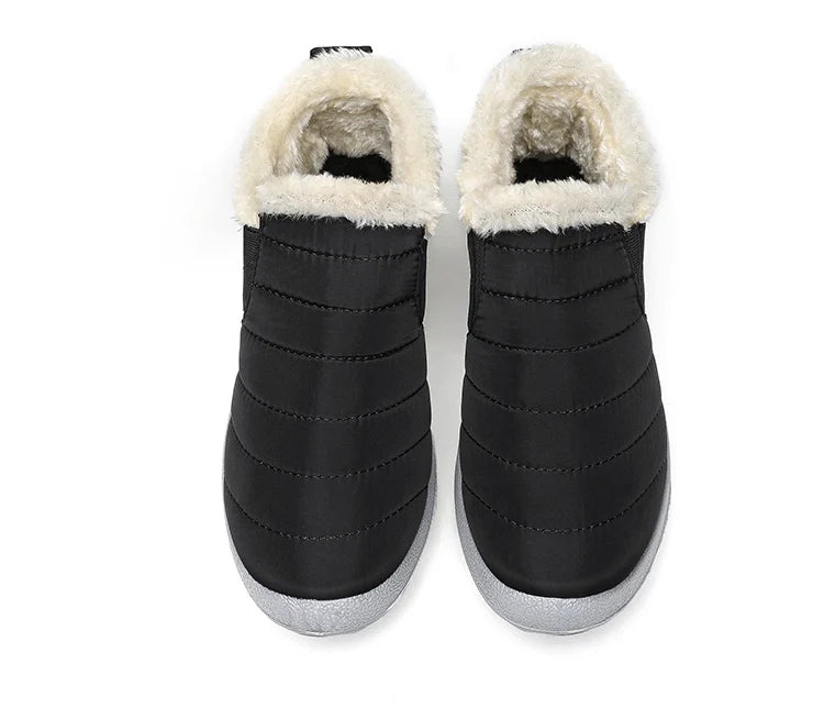 Men's Waterproof Winter Snow Boots - Plush-Lined Slip-On Ankle Boots