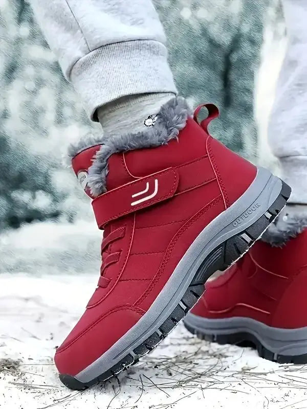 Women's Waterproof Winter Snow Boots - Plush-Lined Outdoor Hiking Ankle Boots