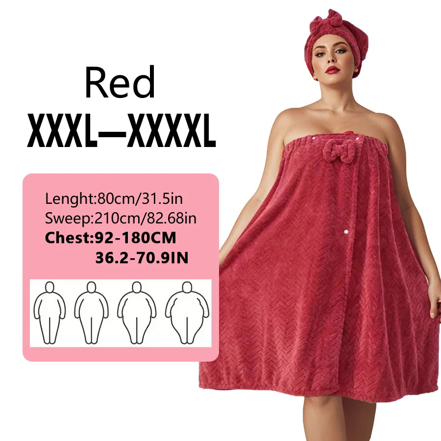 Women's Premium Bath Wrap & Hair Cap Set - Ultra Soft, Absorbent Microfiber (2-Piece)