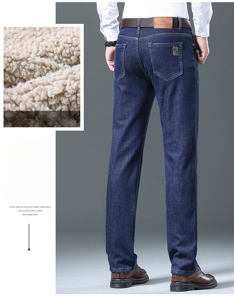 Men's Cozy Wool Velvet Jeans: Warm, Stylish & Versatile