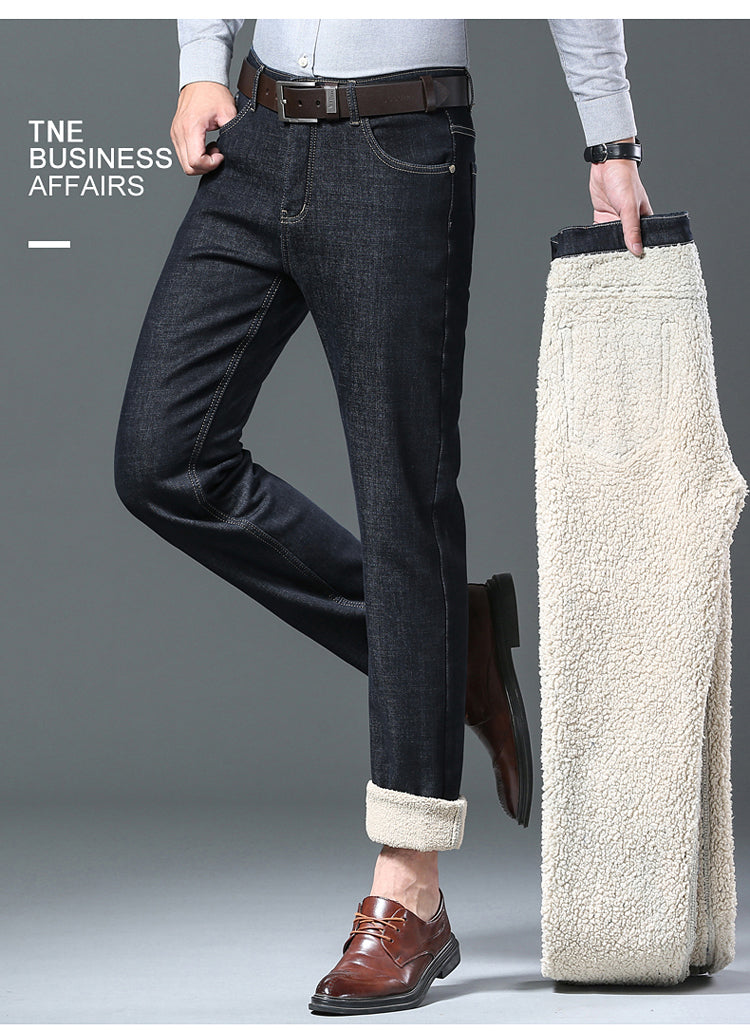 Men's Cozy Wool Velvet Jeans: Warm, Stylish & Versatile