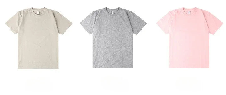 Men's 250g Combed Cotton T-Shirt | Heavyweight Solid Color O-Neck Short Sleeve Tee | Loose Casual Fit | XS–2XL