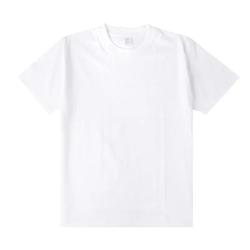 Men's 250g Combed Cotton T-Shirt | Heavyweight Solid Color O-Neck Short Sleeve Tee | Loose Casual Fit | XS–2XL