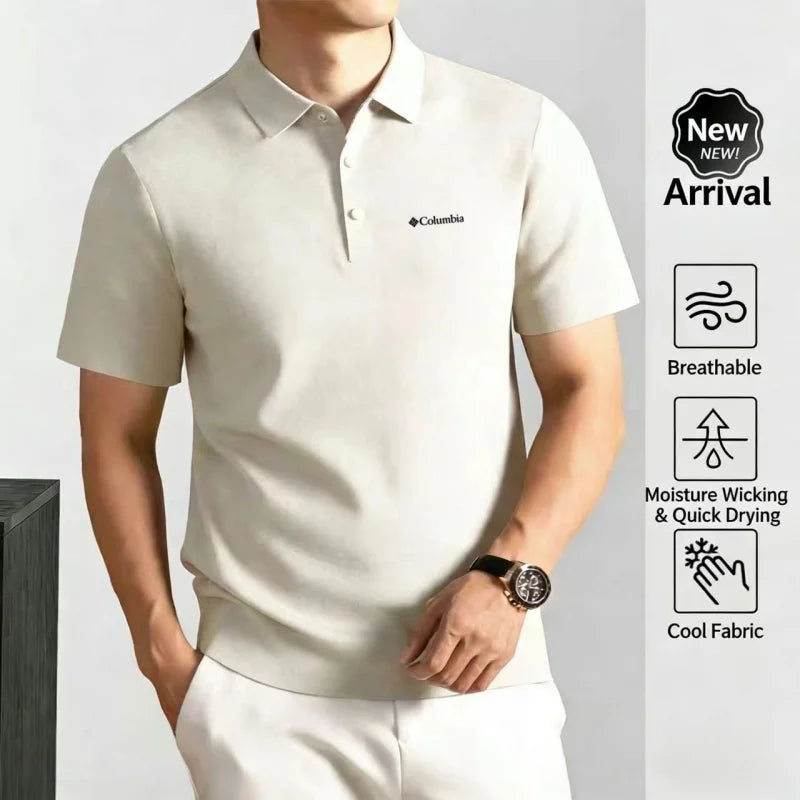 Men's Embroidered Polo Shirt – Anti-Wrinkle Breathable Short Sleeve Summer Top