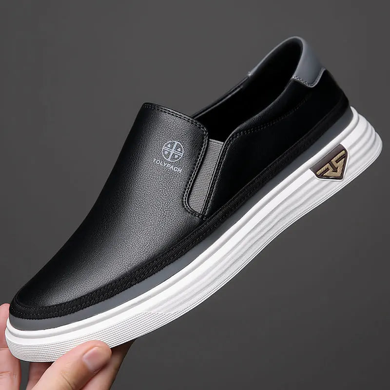 Men's Premium Slip-On Leather Loafers – Lightweight, Breathable & Comfortable for Work or Weekend